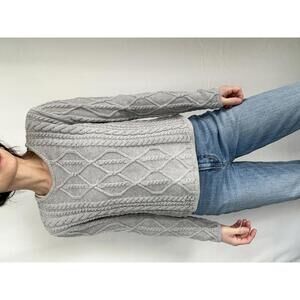 Caroline grace cashmere blend Gray Cable Knit Sweater size small